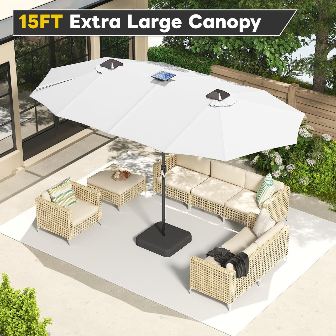 Double-Sided Solar Patio Umbrella product image