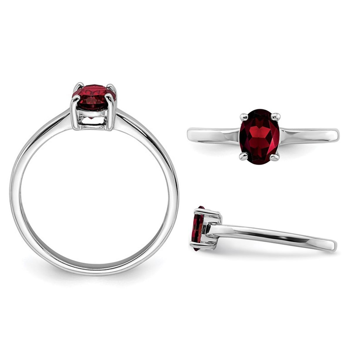 1.90 Carat (ctw) Oval-Cut Red Garnet Ring in Sterling Silver product image