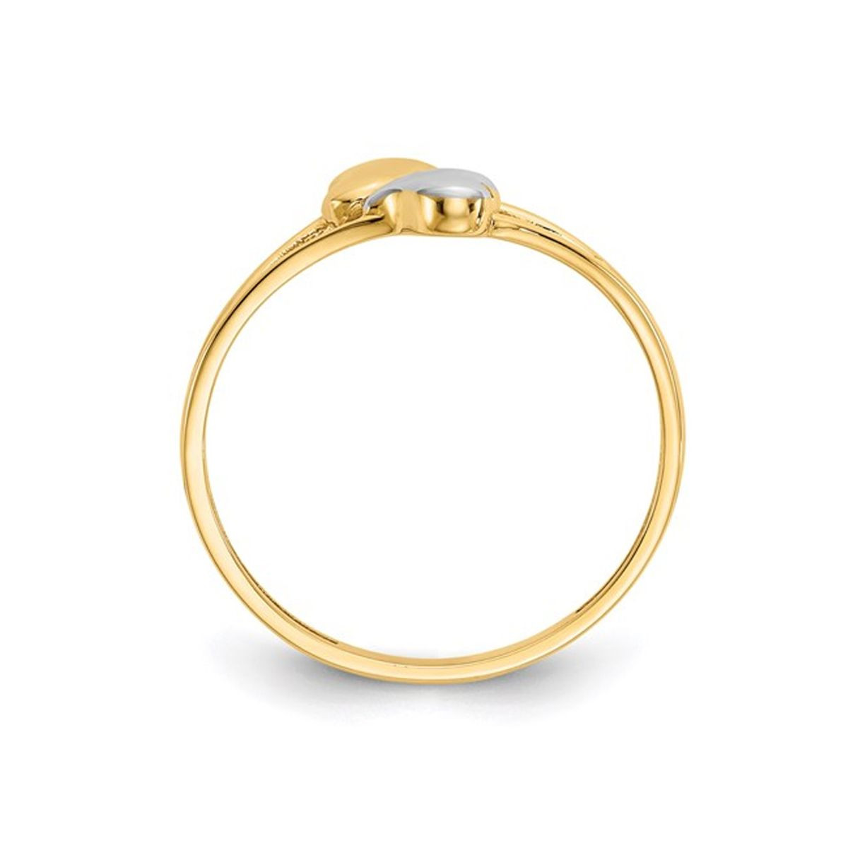 14K Yellow and White Gold Double Heart Promise Ring (Size 7) product image