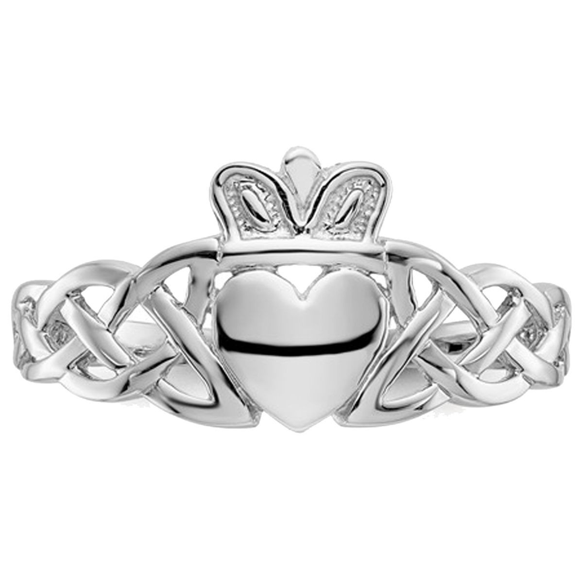 Men's Claddagh Ring in 14K White Gold product image