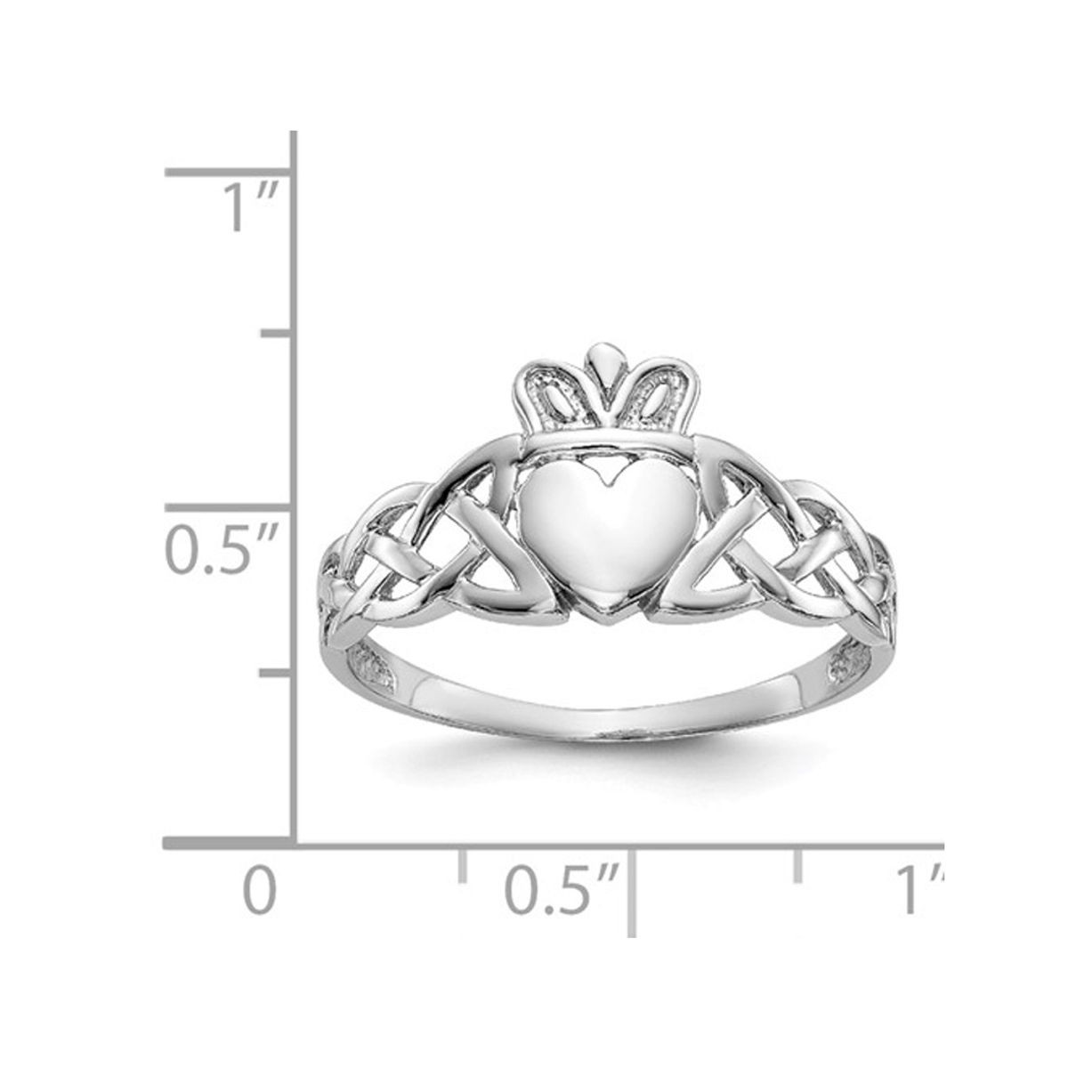 Men's Claddagh Ring in 14K White Gold product image