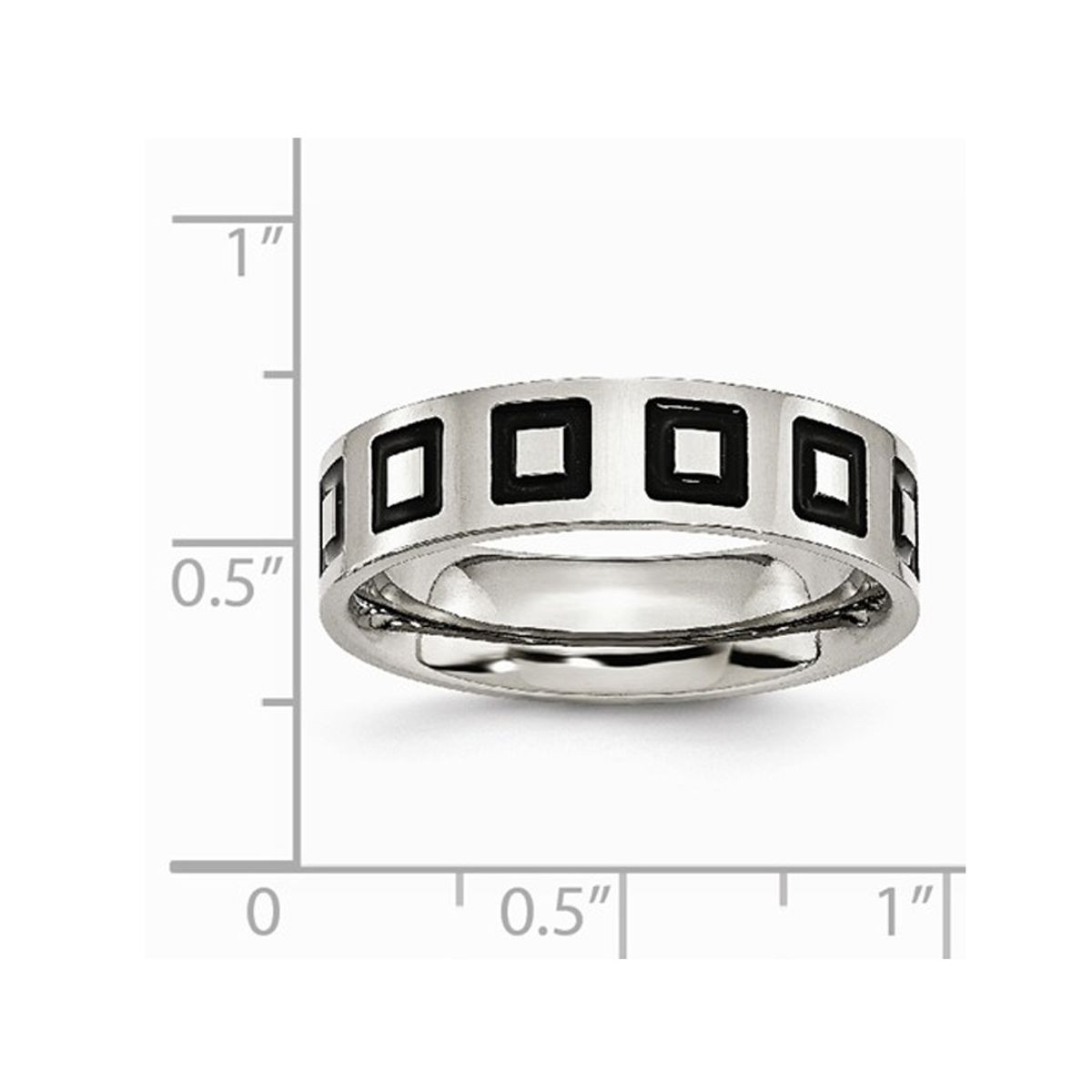 Men's 6mm Enameled Stainless Steel Comfort Fit Wedding Band Ring product image