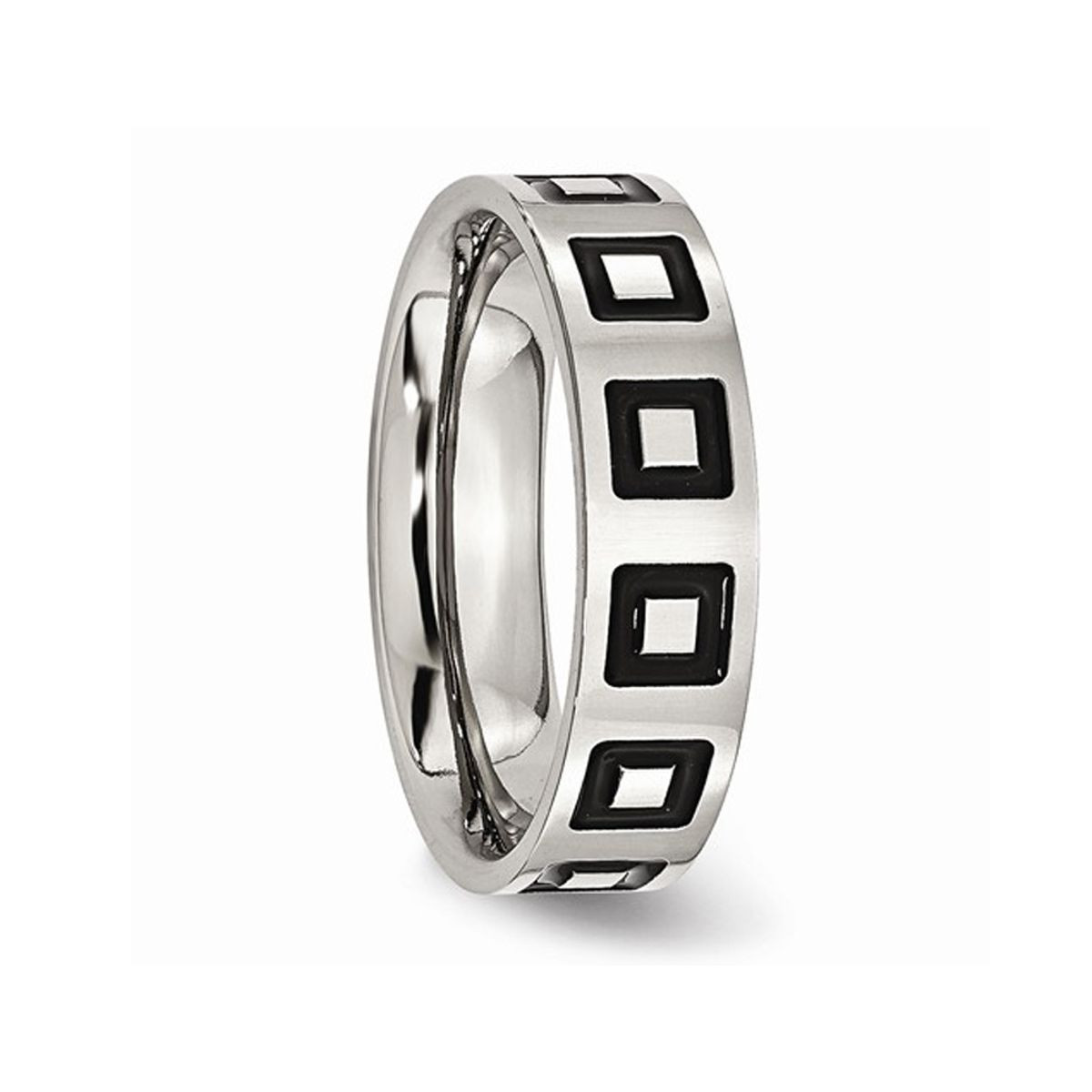 Men's 6mm Enameled Stainless Steel Comfort Fit Wedding Band Ring product image