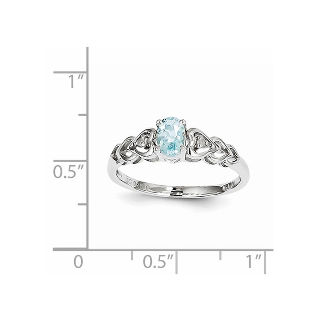 2/5 Carat (ctw) Aquamarine Heart Promise Ring in Sterling Silver product image