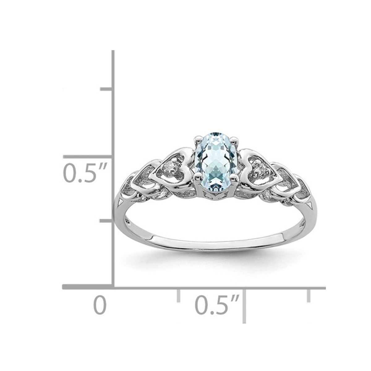 2/5 Carat (ctw) Aquamarine Heart Promise Ring in Sterling Silver product image