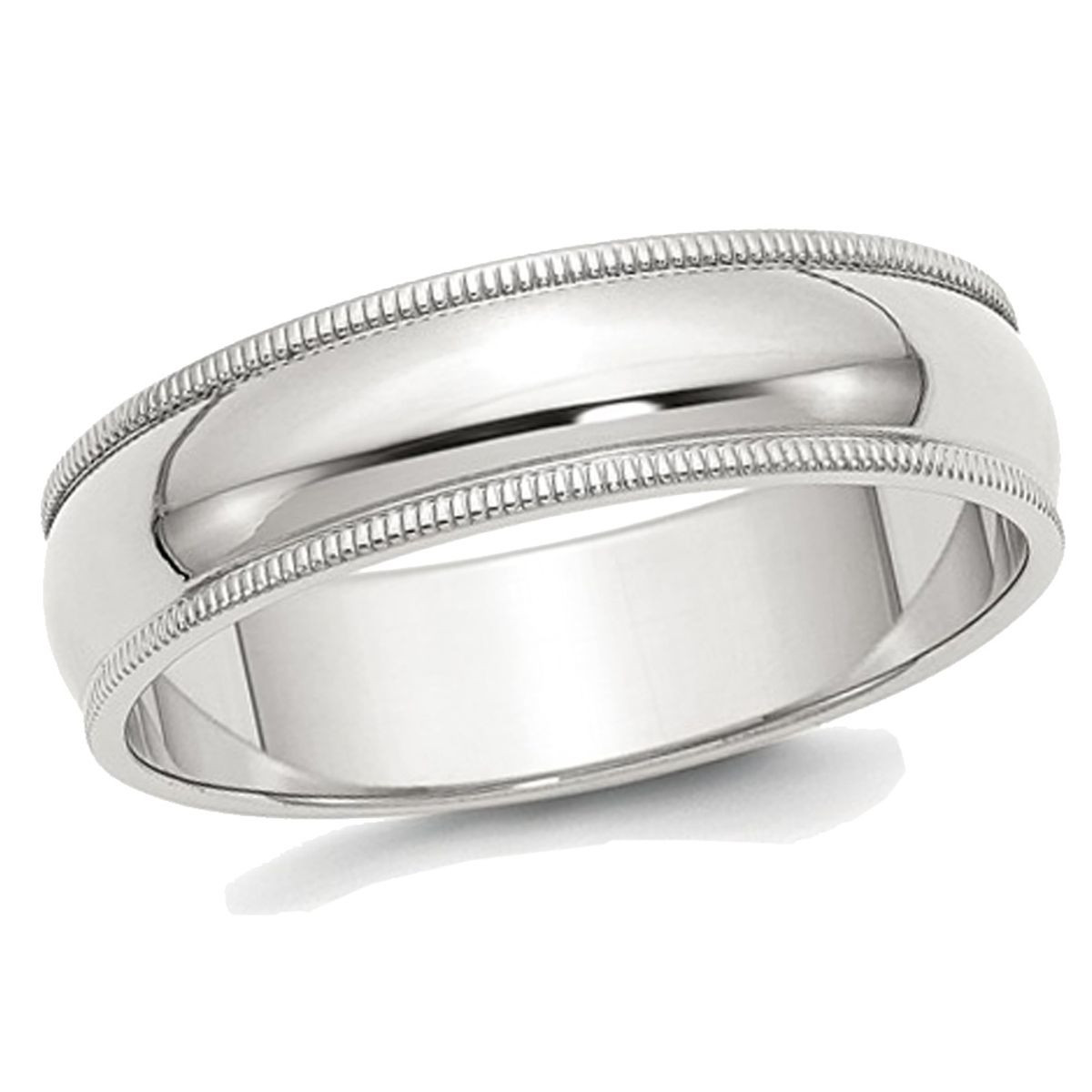 Ladies or Men's Sterling Silver 6mm Milgrain Wedding Band Ring product image