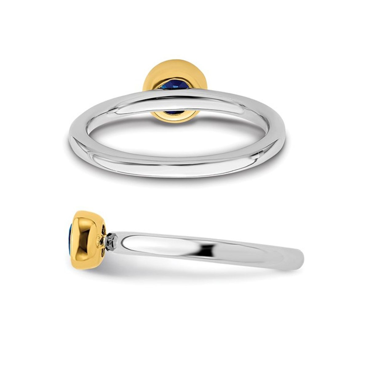 Ladies Lab Created Blue Sapphire Solitaire Ring 1/2 Carat (ctw) in Sterling Silver product image