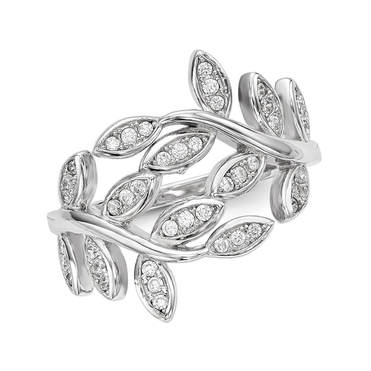 Vine Leaves Synthetic Cubic Zirconia (CZ) Ring in Sterling Silver product image