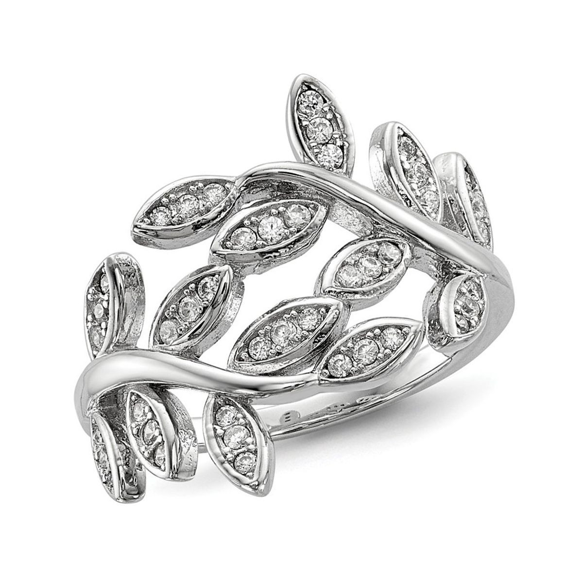 Vine Leaves Synthetic Cubic Zirconia (CZ) Ring in Sterling Silver product image
