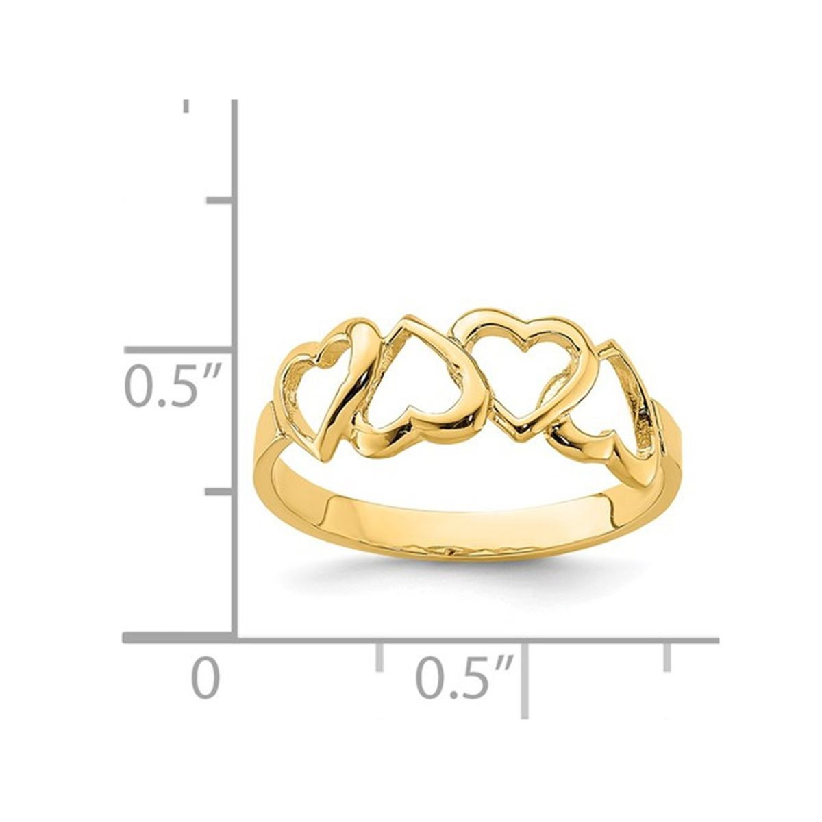 14K Yellow Gold High Polished Heart Promise Ring product image