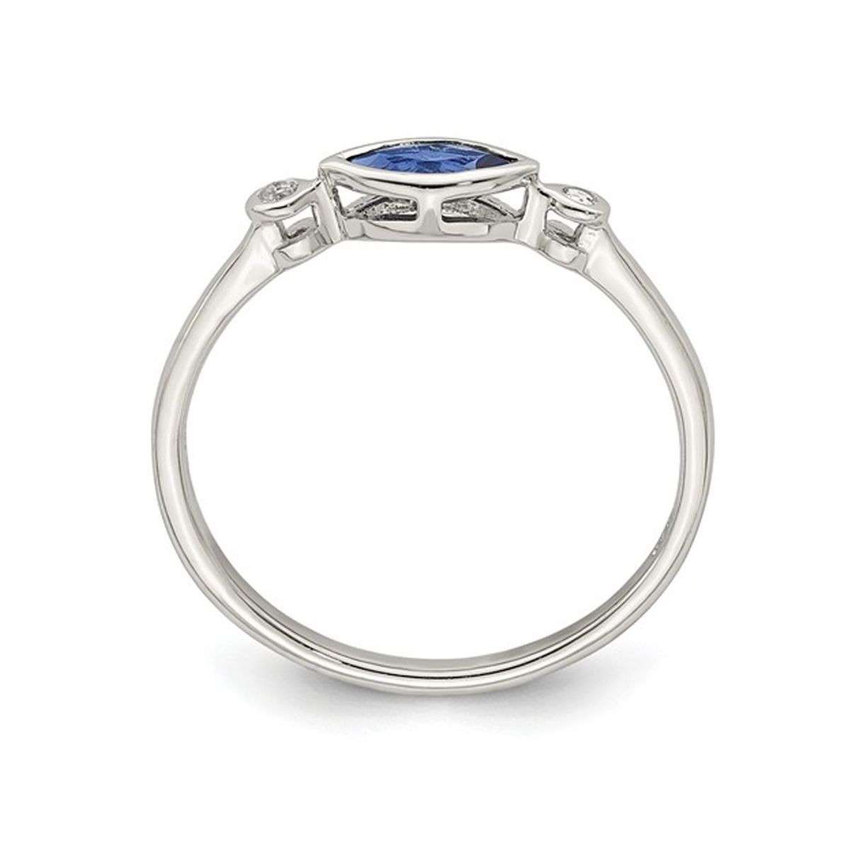 3/10 Carat (ctw) Lab-Created Sapphire Ring in Sterling Silver with White Topaz product image