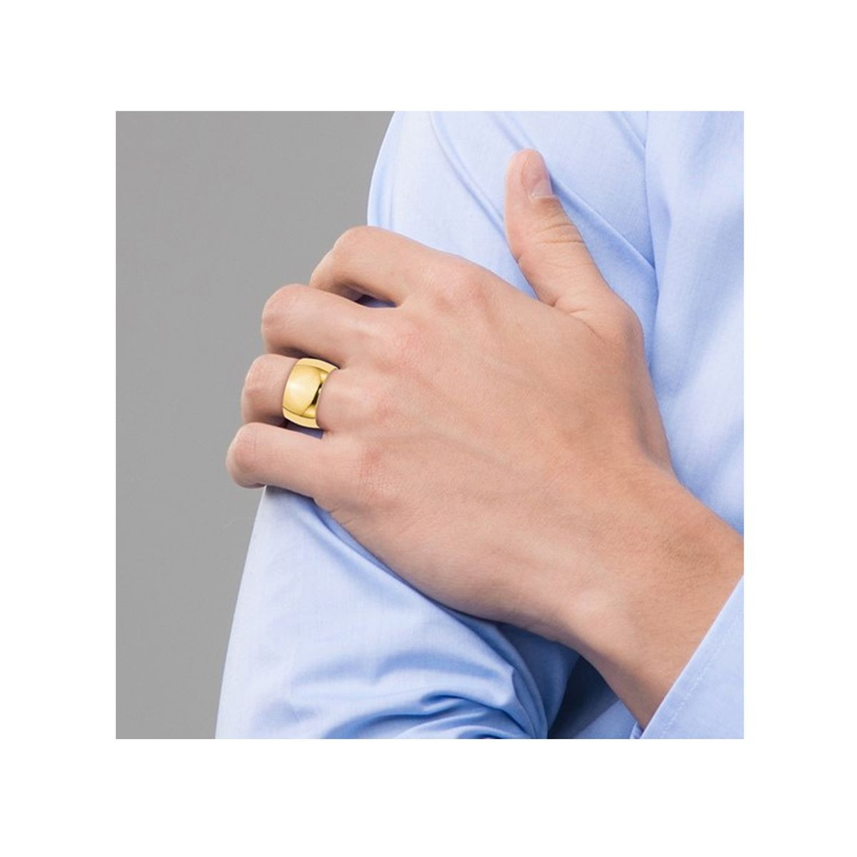 Men's 14K Yellow Gold 12mm Polished Wedding Band Ring product image