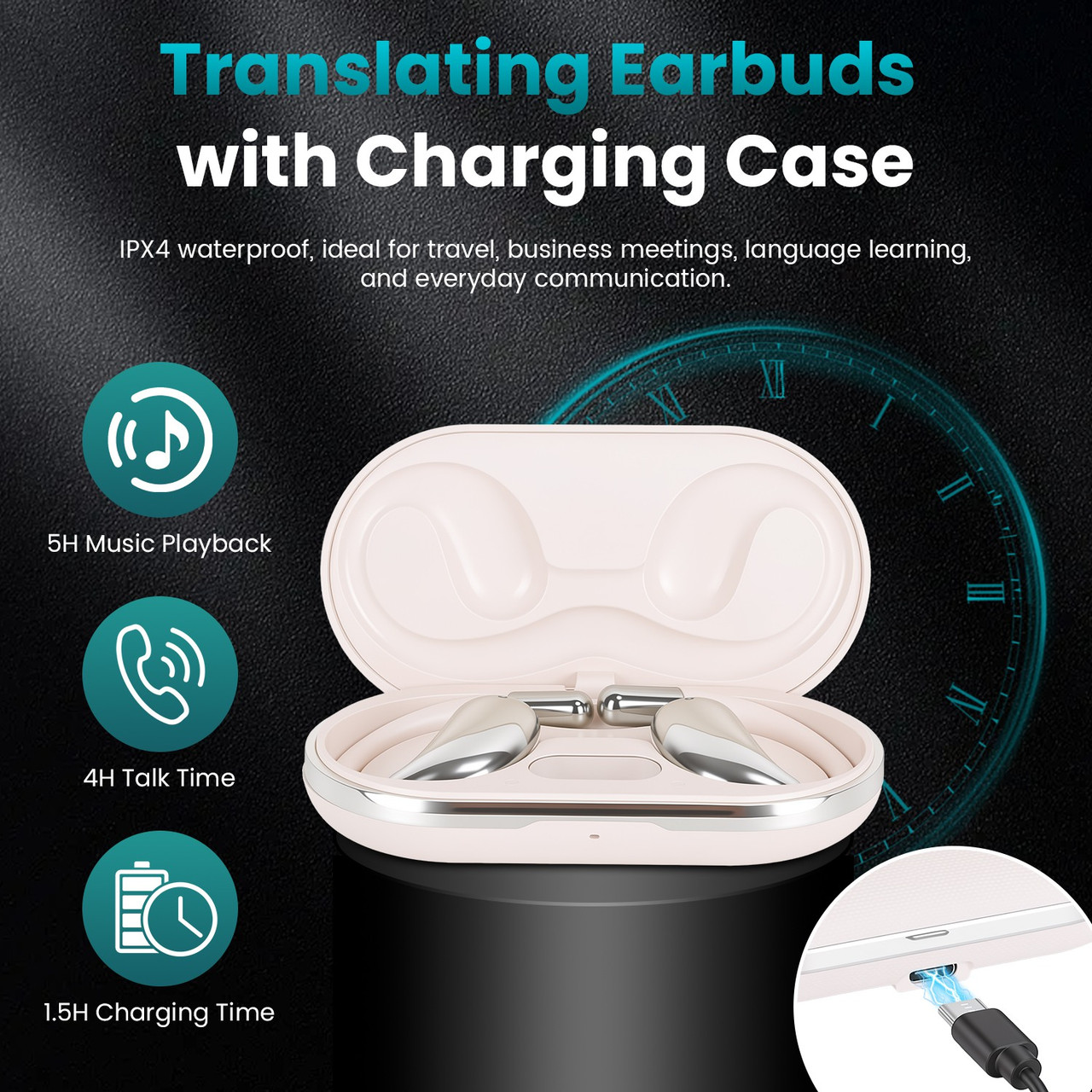 Wireless Open-Ear AI Translation Earbuds product image