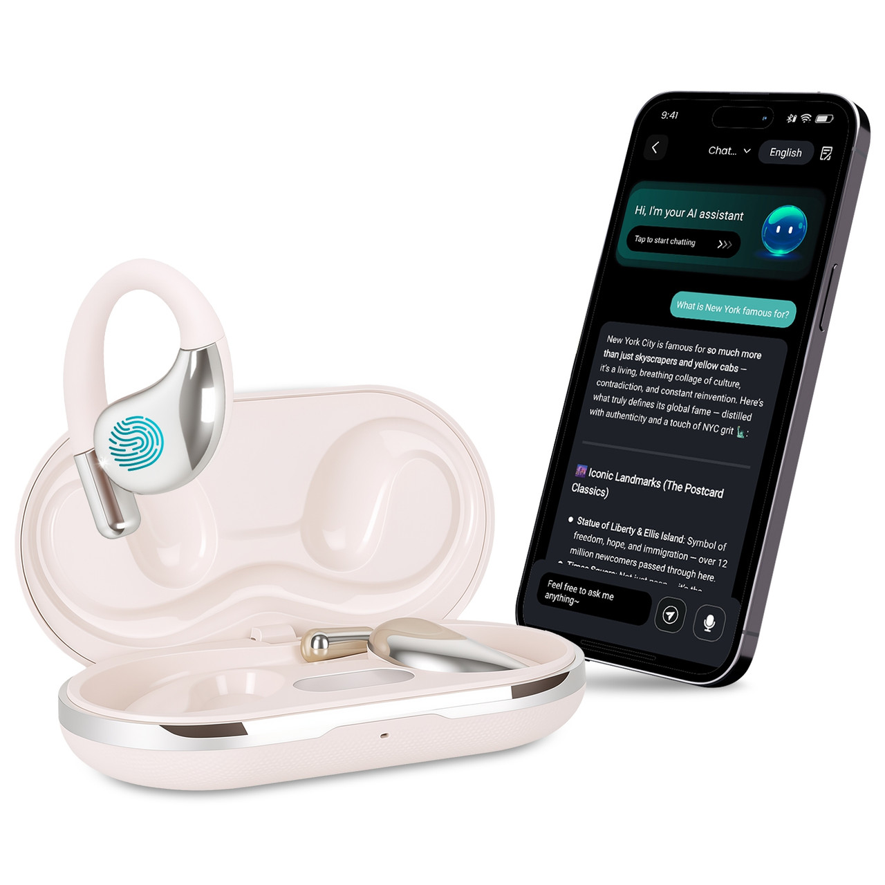 Wireless Open-Ear AI Translation Earbuds product image