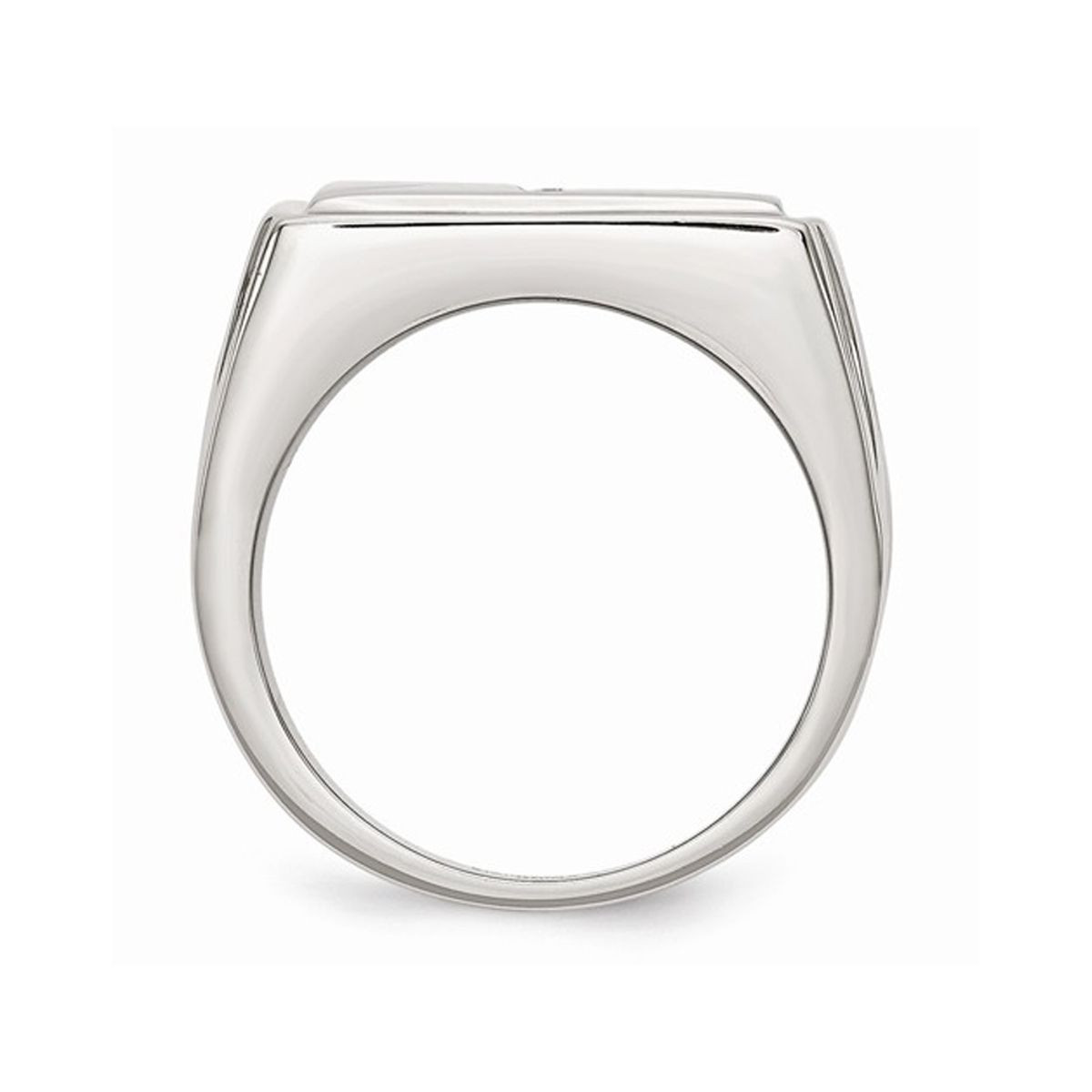 Men's Stainless Steel 1/20 Carat (ctw) Diamond Cross Textured Rings product image