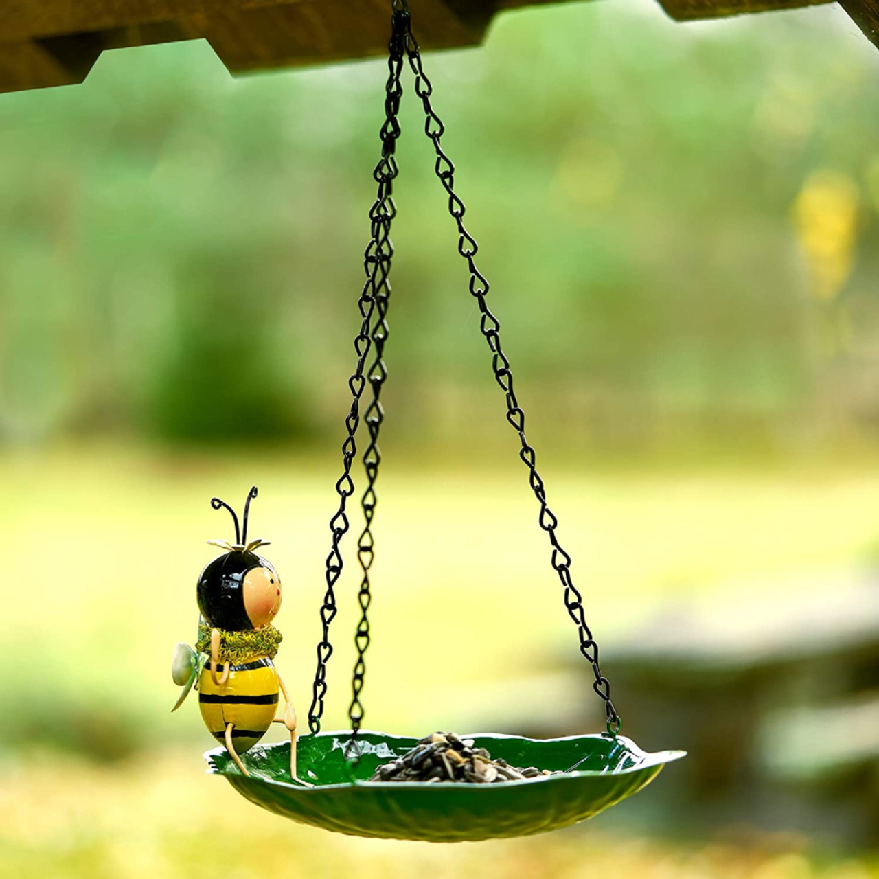 Hanging Bird Feeder Bird Bath with Cute Bee Design product image