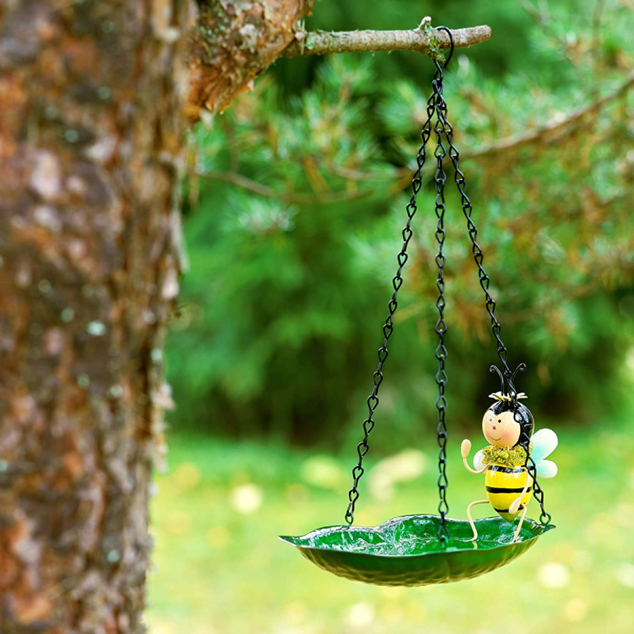 Hanging Bird Feeder Bird Bath with Cute Bee Design product image