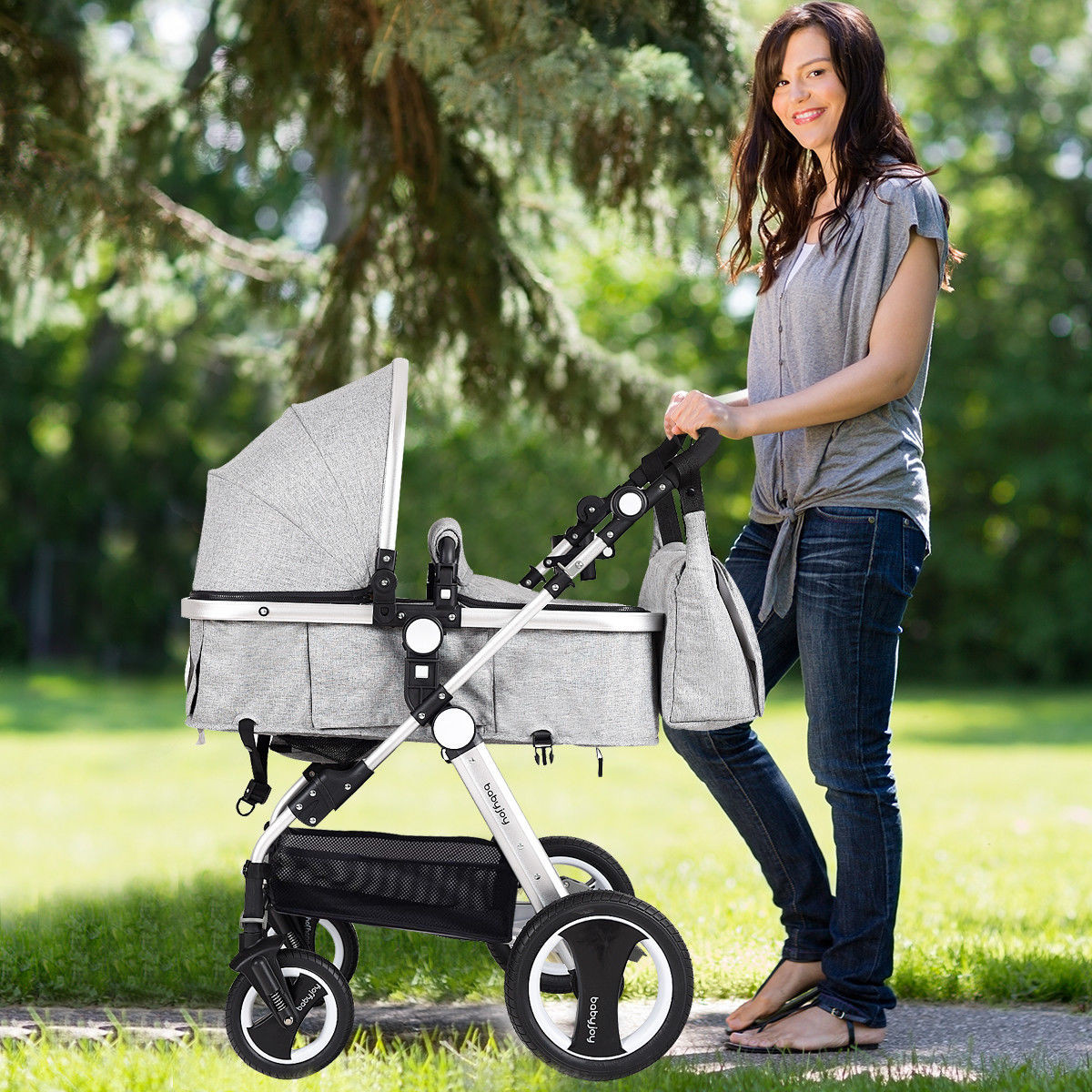 Folding Infant Baby Stroller with Adjustable Canopy product image
