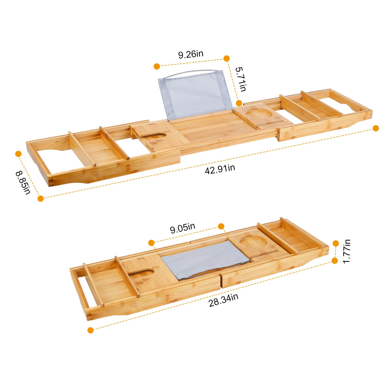NewHome™ Bamboo Adjustable Width Bathroom Caddy Tray product image