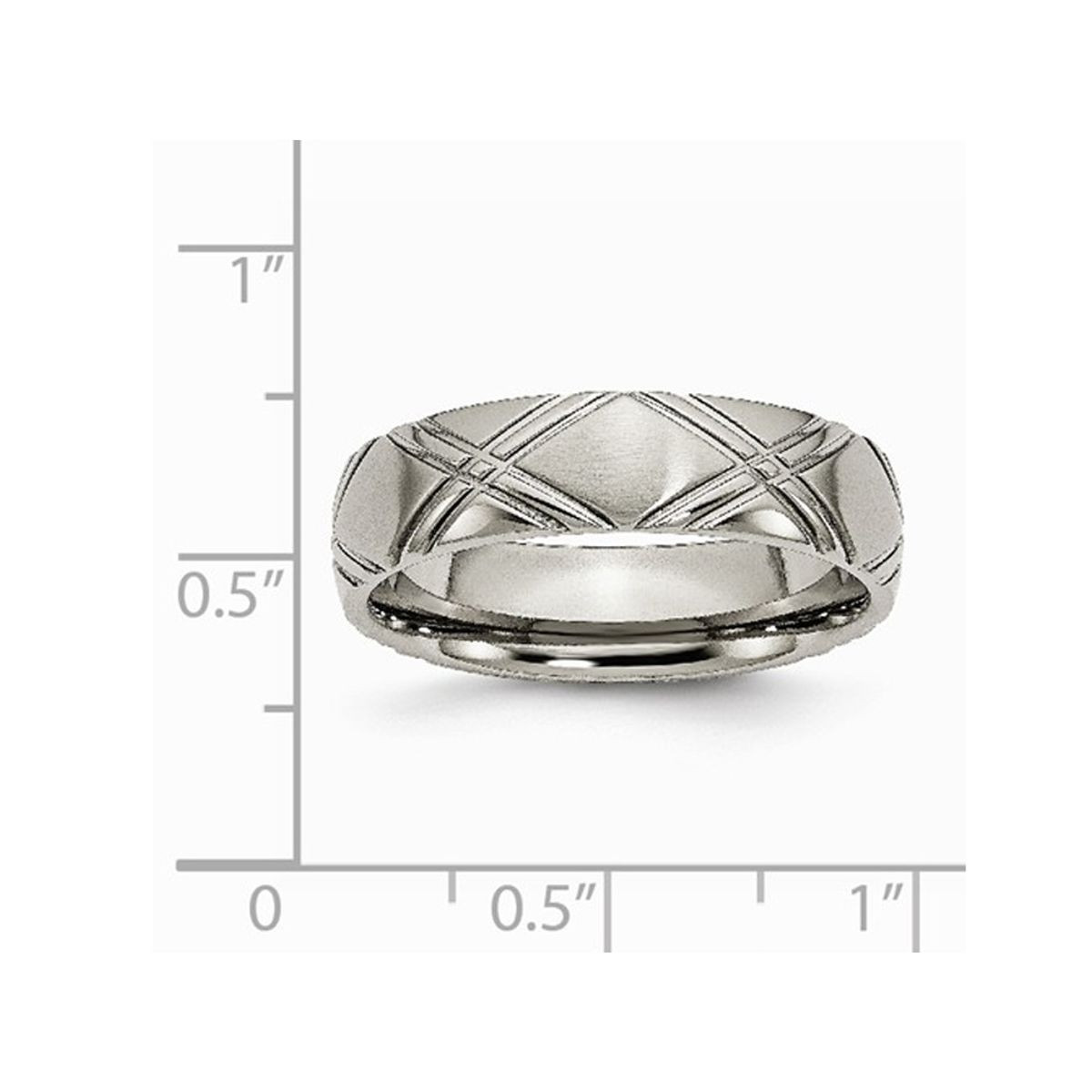 6mm Men's Titanium Criss Cross Brushed and Polished Wedding Band Ring product image