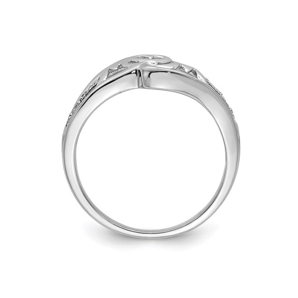 Sterling Silver Rhodium Plated MOM Heart Ring product image