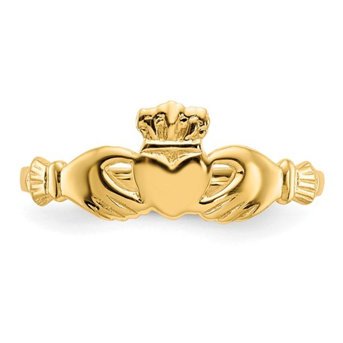 14K Yellow Gold Polished Ladies Claddagh Ring product image