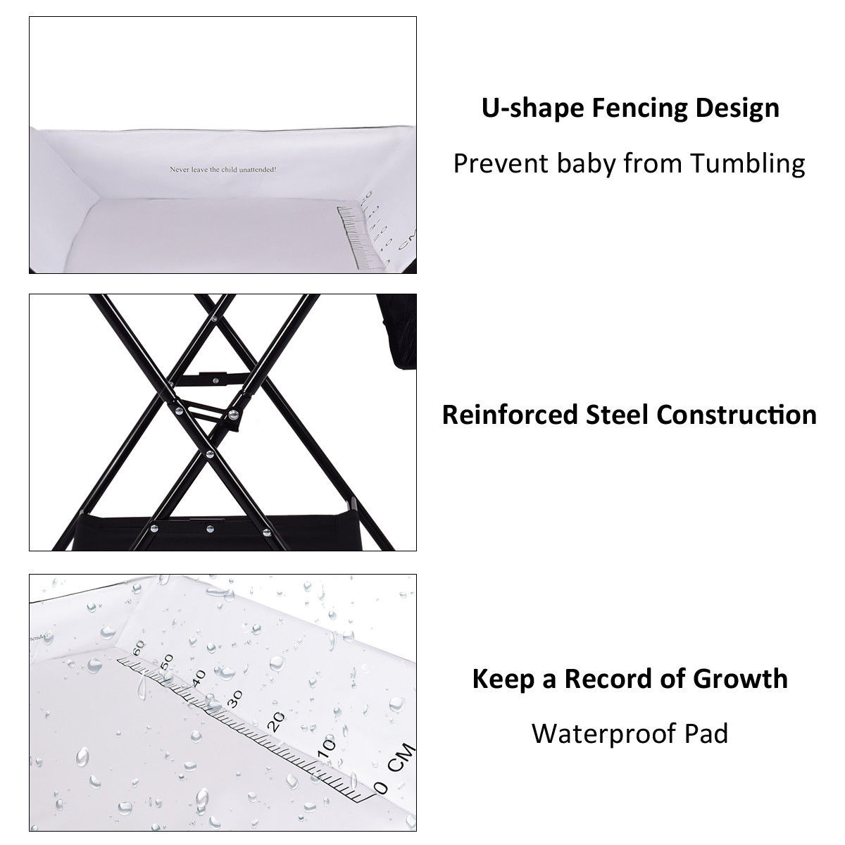 Infant Changing Table with Side Basket and Bottom Shelf product image