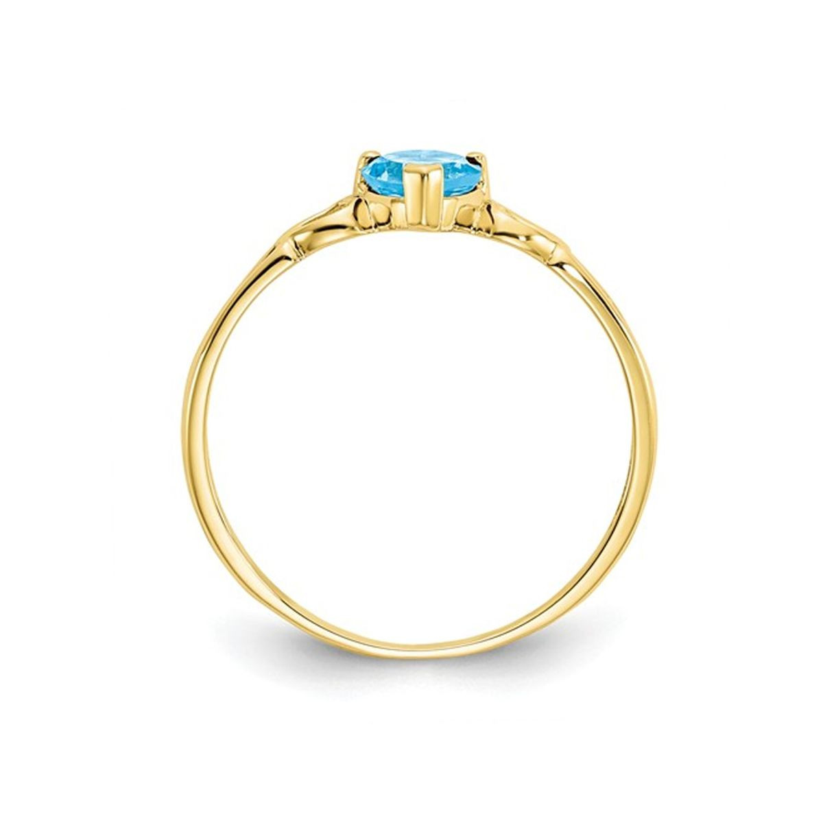 1/2 Carat (ctw) Natural Swiss Blue Topaz Heart Ring in 10K Yellow Gold (Size 7) product image