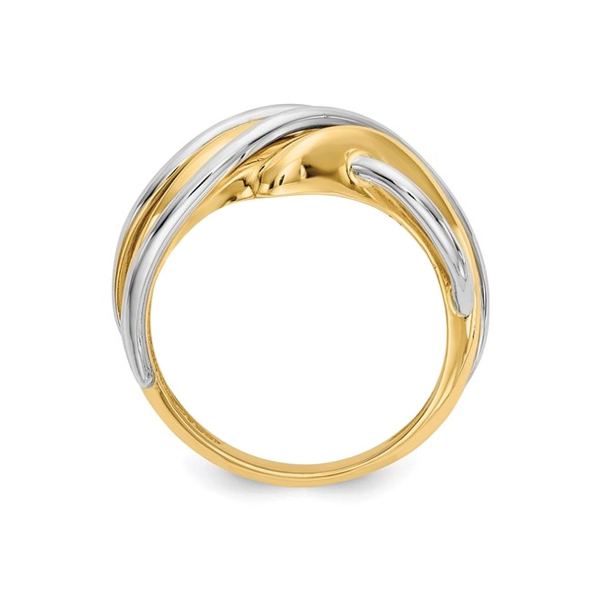 Ladies 14K Yellow and White Gold Polished Wave Ring product image