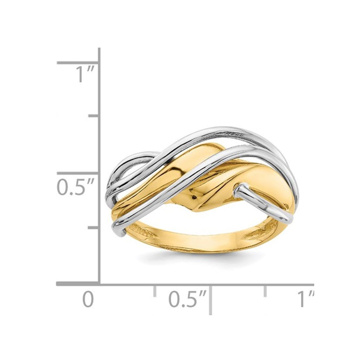 Ladies 14K Yellow and White Gold Polished Wave Ring product image