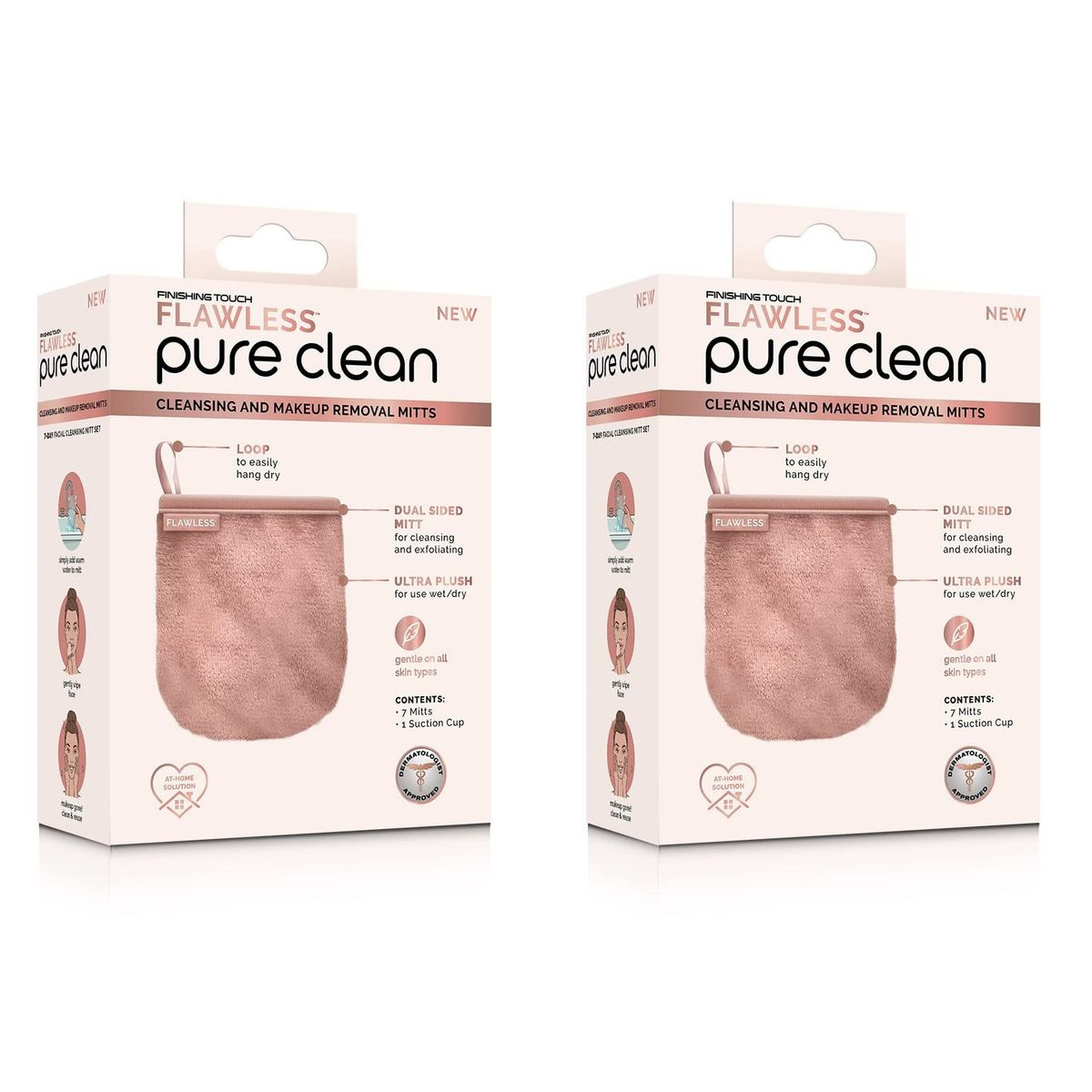 Finishing Touch Flawless 7-Day Facial Cleansing Mitt (2-Pack) product image