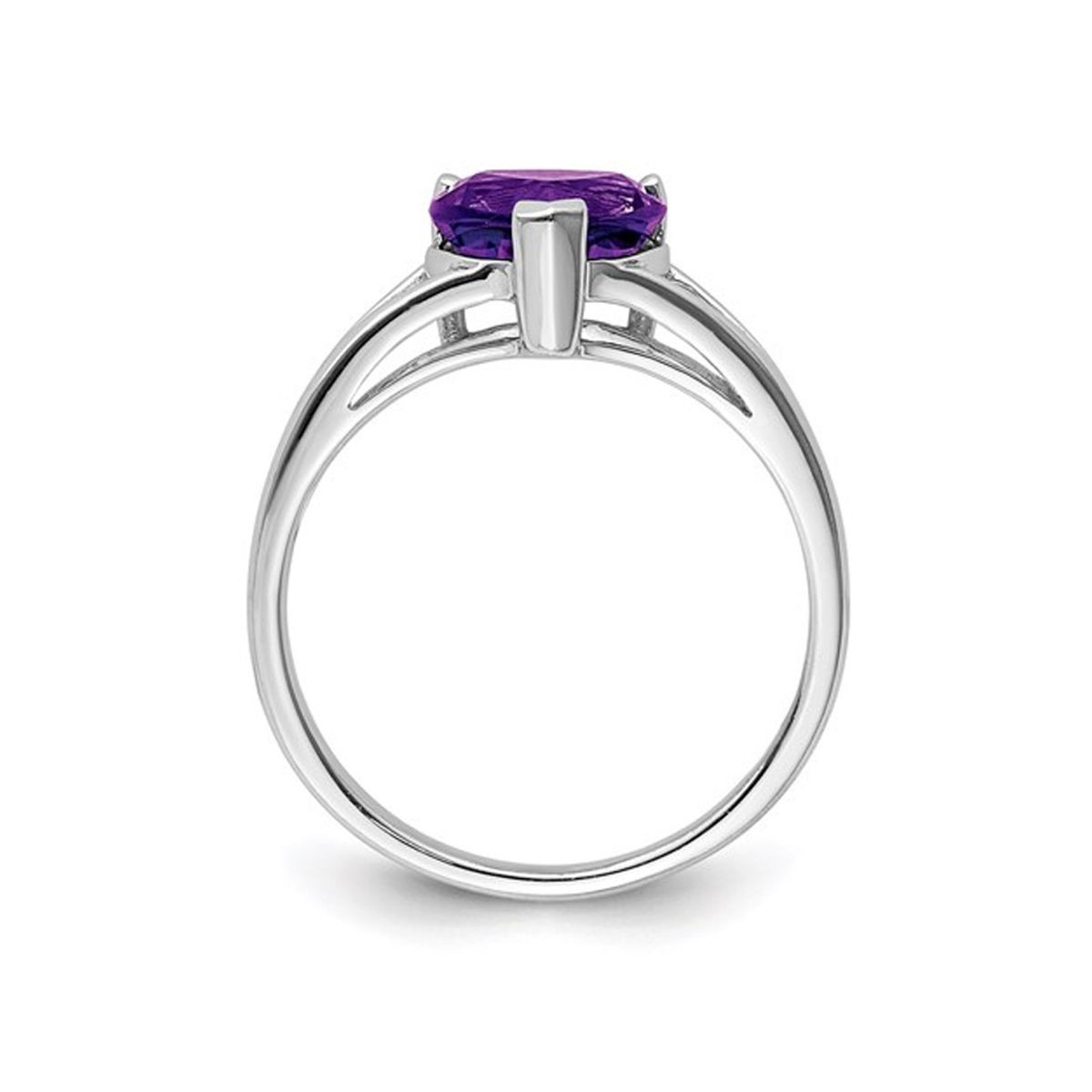 1.40 Carat (ctw) Heart Amethyst Promise Ring in Sterling Silver product image