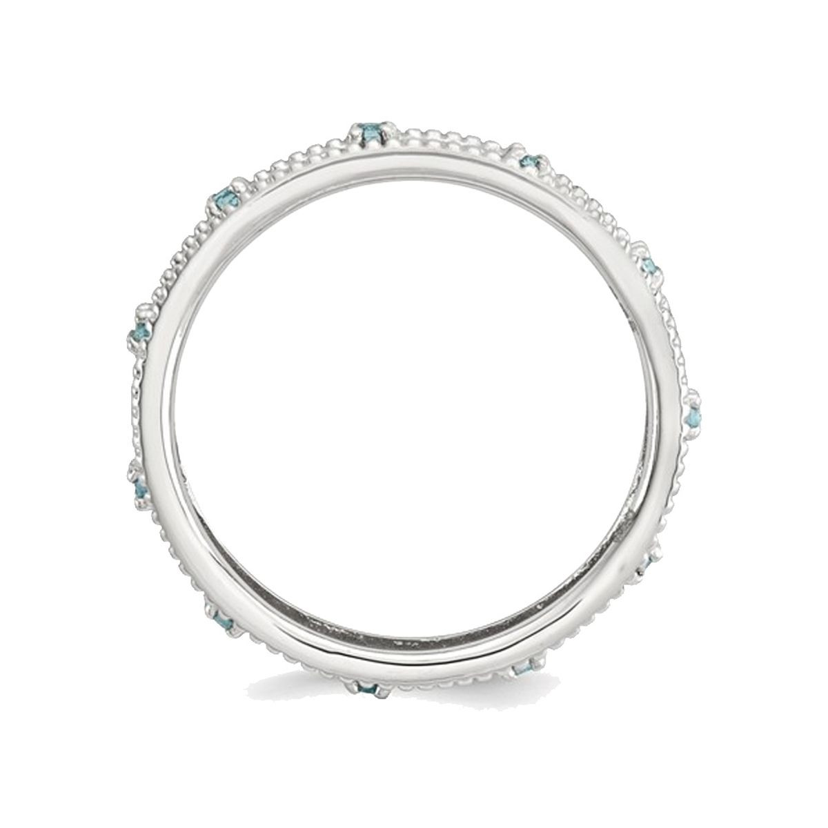 1/8 Carat (ctw) Aquamarine Band Ring in Sterling Silver product image