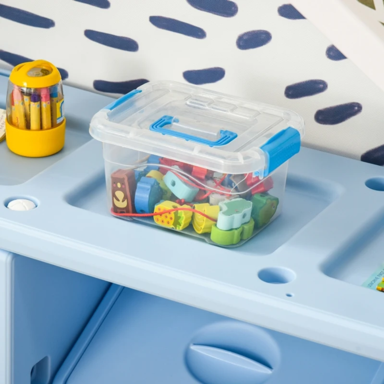 Qaba® Kids' Toy Organizer & Storage Book Shelf with Multiple Storage Spaces product image