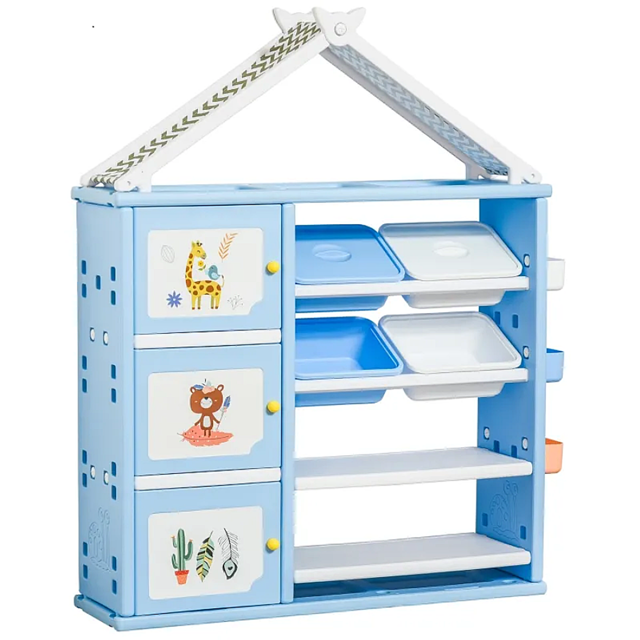 Qaba® Kids' Toy Organizer & Storage Book Shelf with Multiple Storage Spaces product image