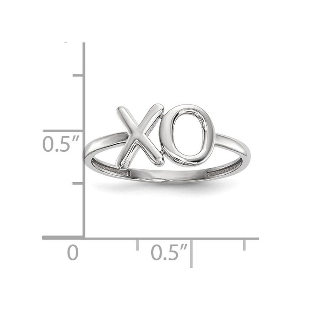 Ladies 14K White Gold Polished XO Fashion Ring product image