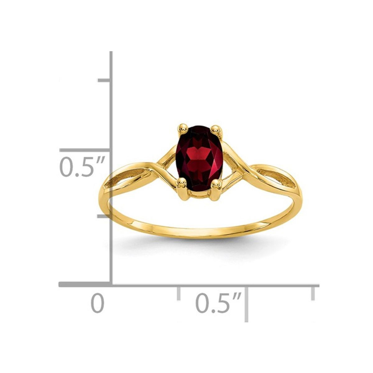 3/5 Carat (ctw) Solitaire Garnet Ring in 14K Yellow Gold (Size 7) product image