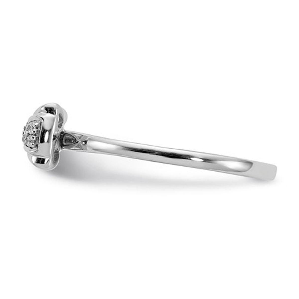 14K White Gold Diamond Bow Promise Ring 1/12 Carat (ctw Color H-I, I2-I3) product image