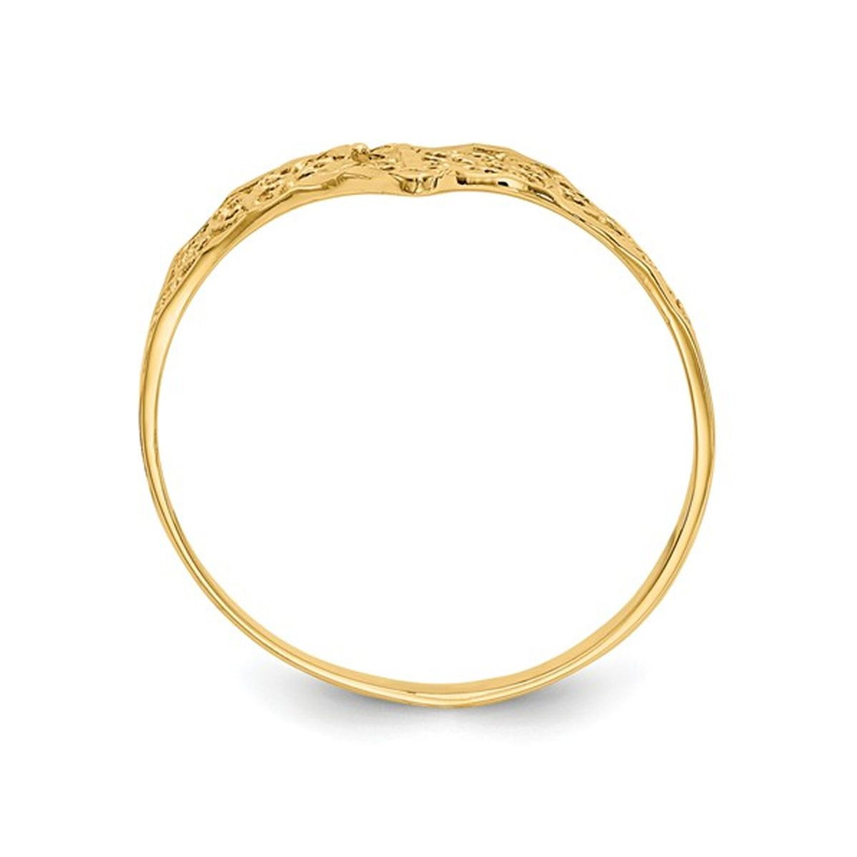 Ladies 14K Yellow Gold Diamond Cut Filigree Ring (Size 7) product image