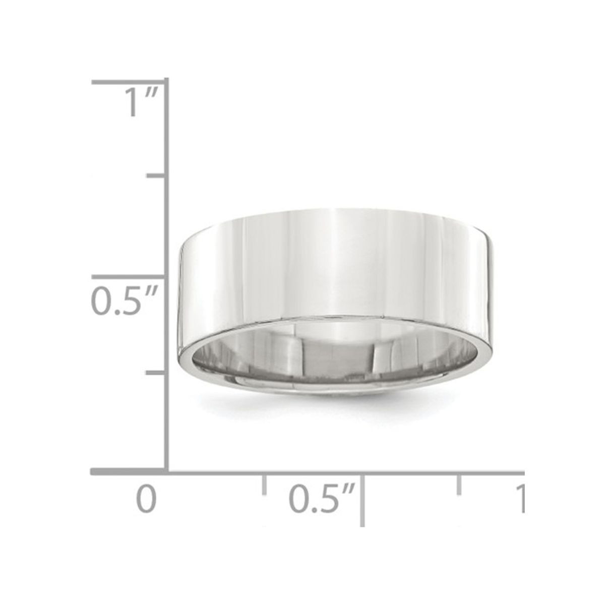 7mm Comfort Fit Flat Wedding Band Ring in Sterling Silver product image