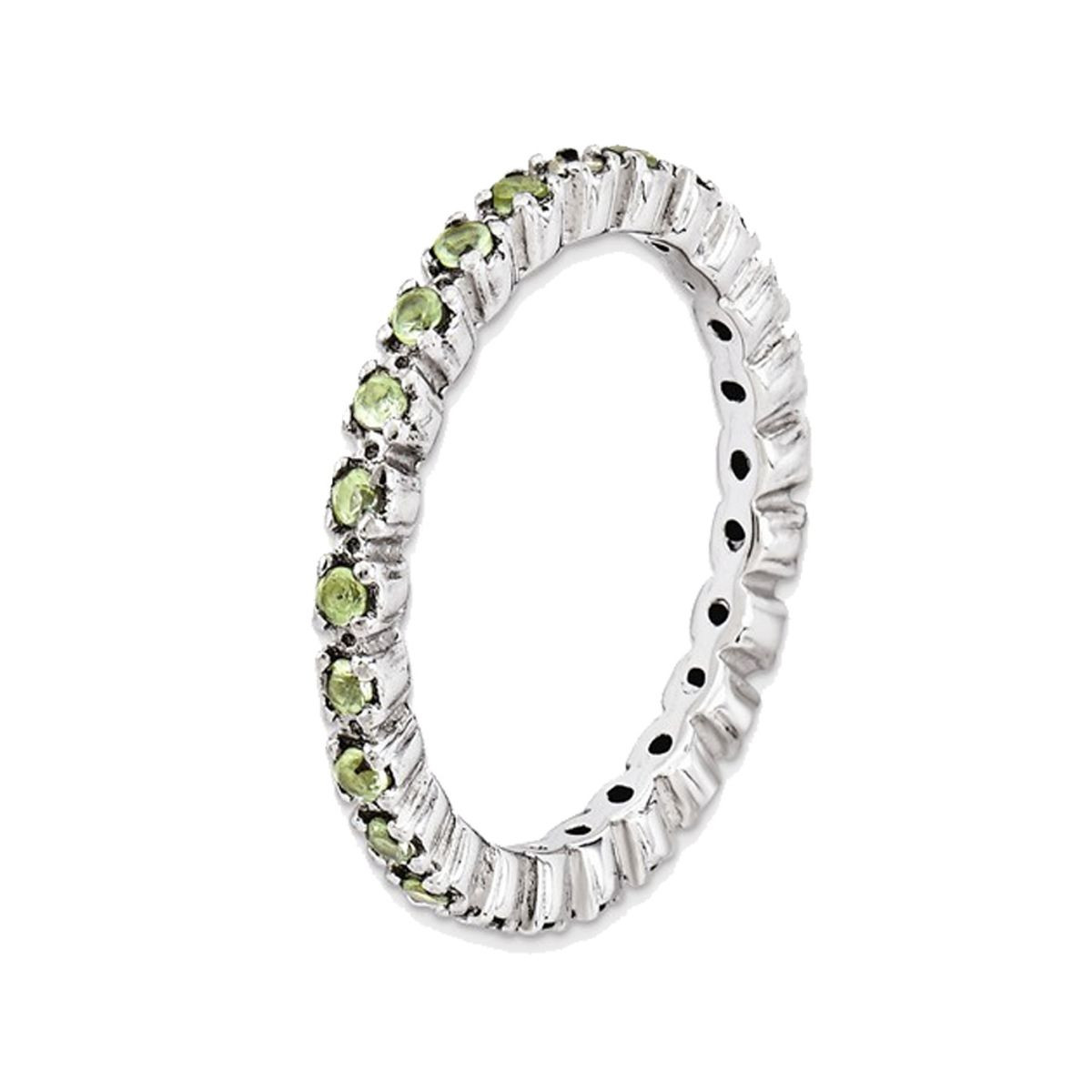 Natural Green Peridot 1/2 Carat (ctw) Eternity Band Ring in Sterling Silver product image