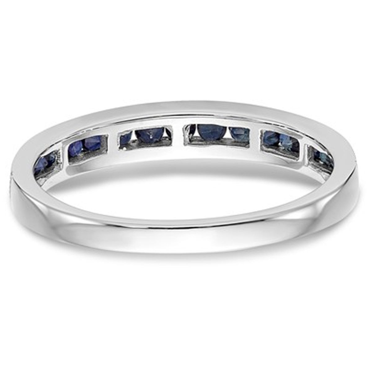 1/4 Carat (ctw) Natural Blue Sapphire Wedding Band Ring in 14K White Gold (Size 7) product image