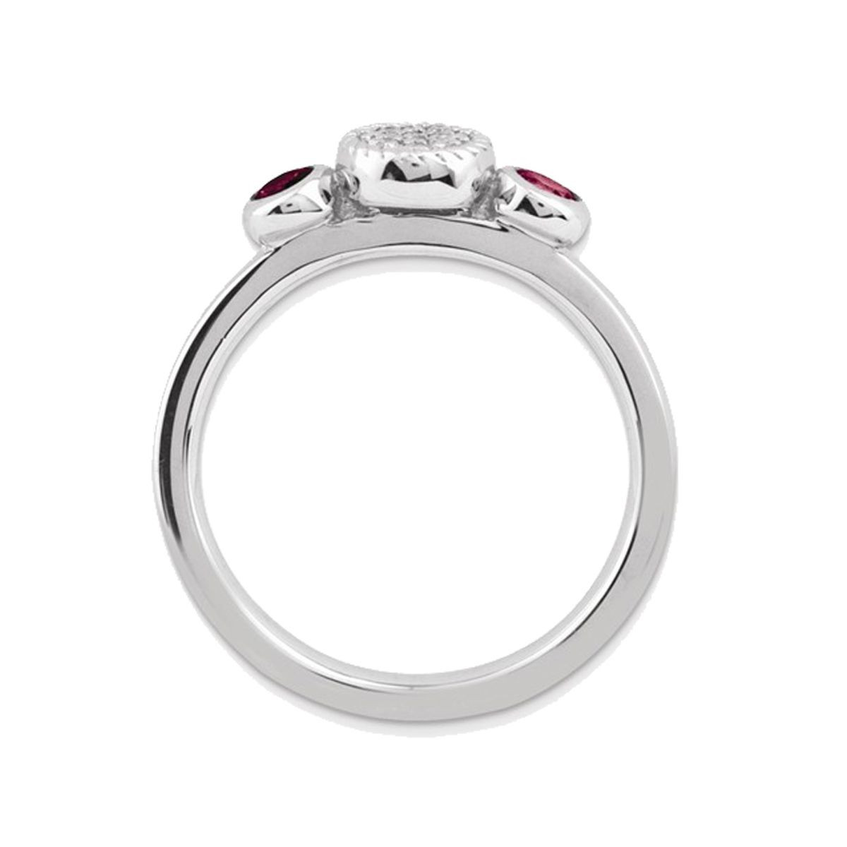 1/3 Carat (ctw) Lab Created Ruby Ring with Diamonds in Sterling Silver product image