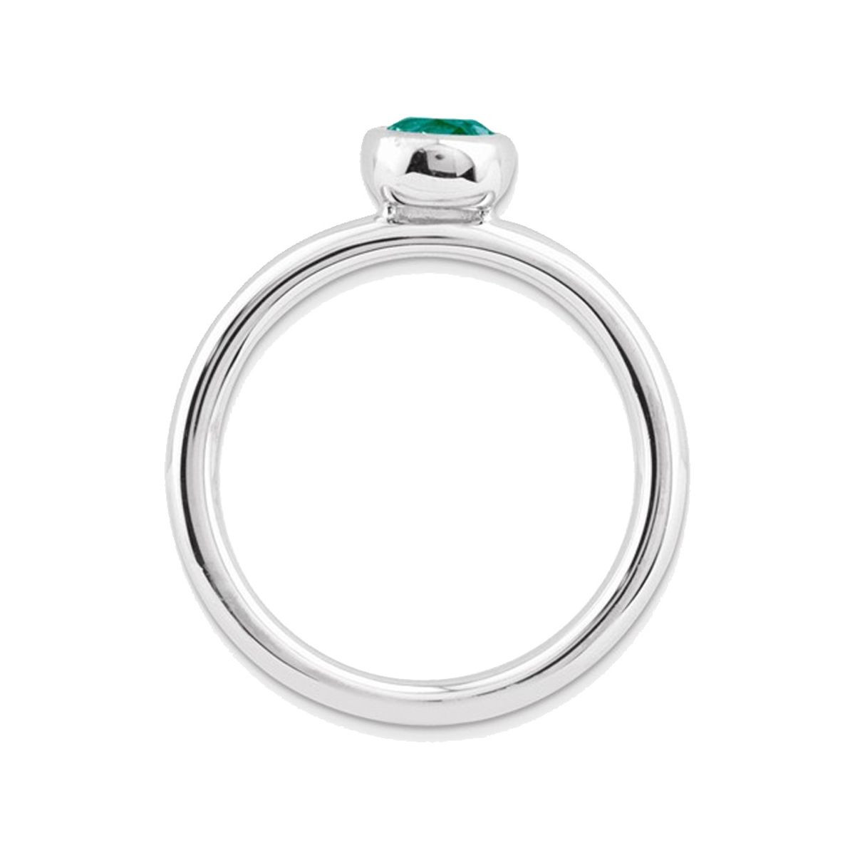 2/5 Carat (ctw) Lab-Created Emerald Ring in Sterling Silver product image