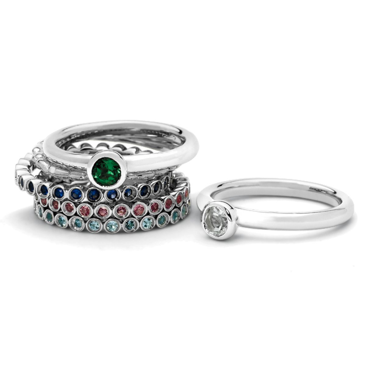 2/5 Carat (ctw) Lab-Created Emerald Ring in Sterling Silver product image