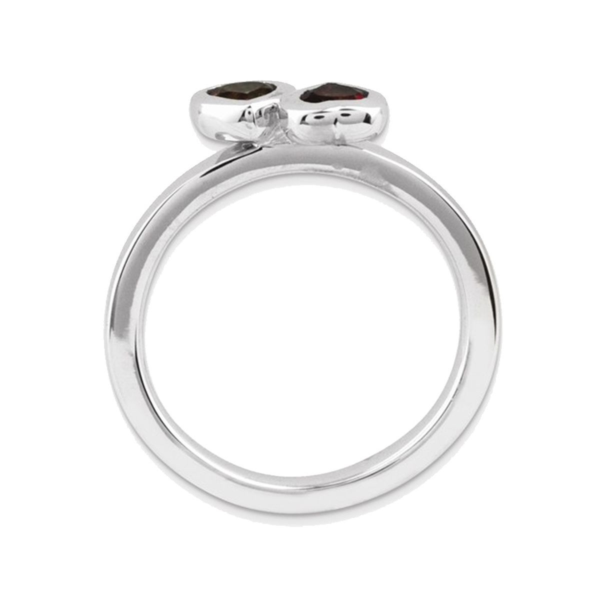 1/2 Carat (ctw) Garnet Double Heart Ring in Sterling Silver product image