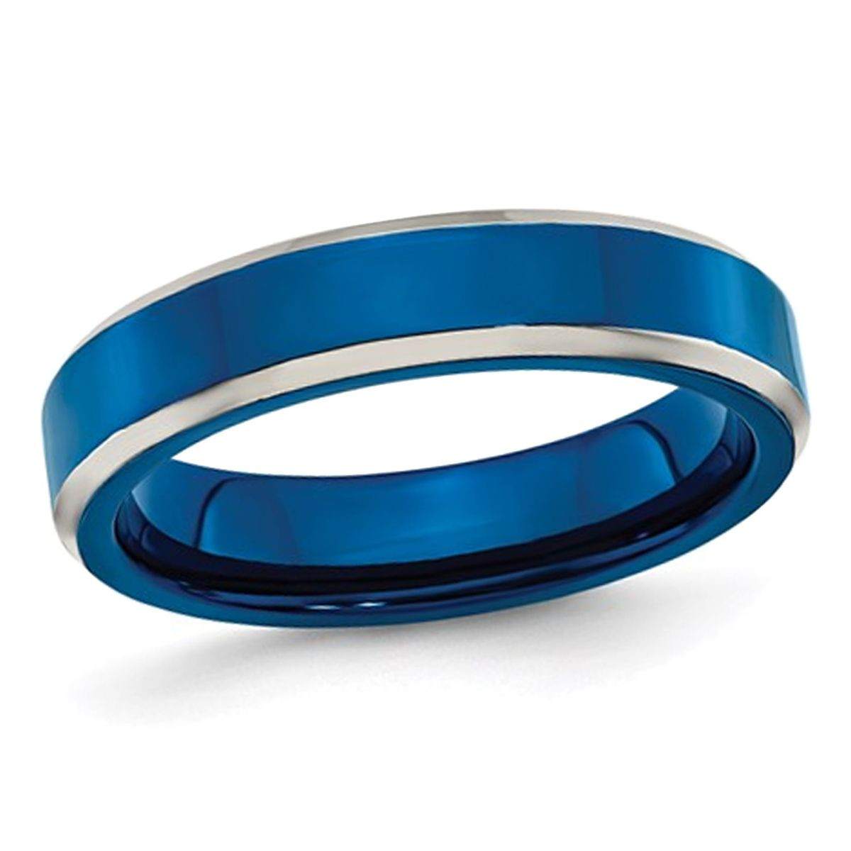 5mm Blue IP-Plated Stainless Steel  Ring Band product image