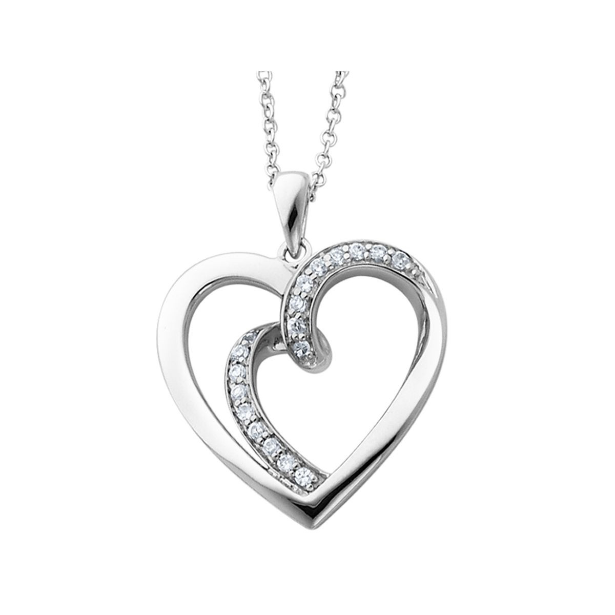 Soulmate Heart Pendant Necklace in Sterling Silver with Chain product image