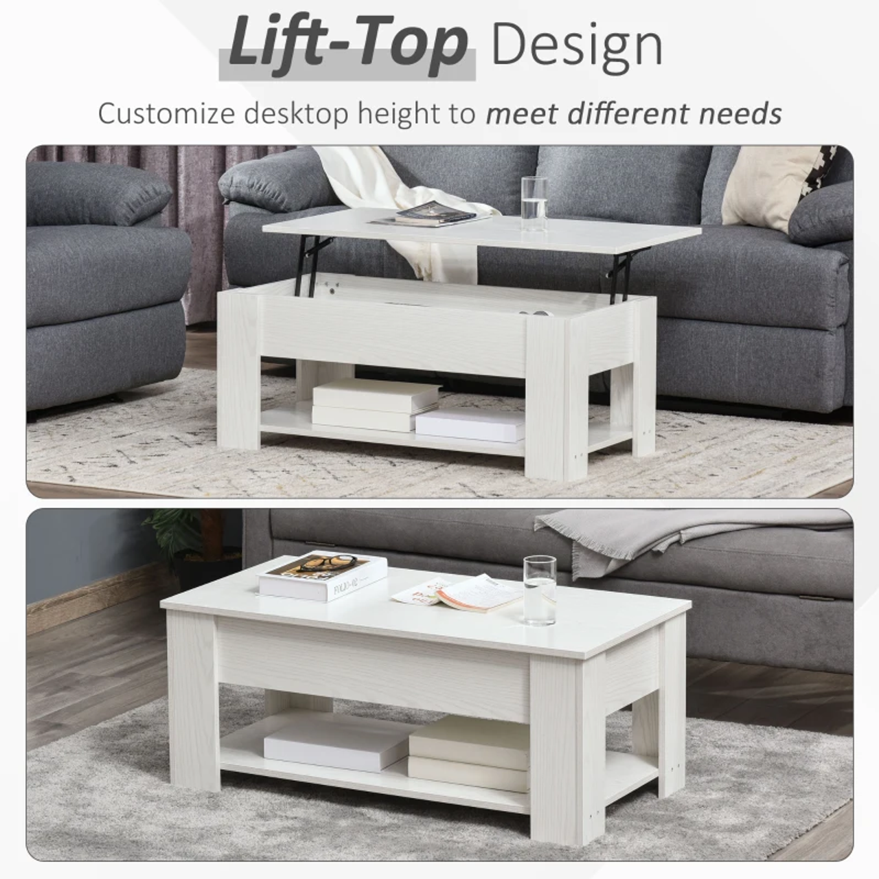 HOMCOM® Coffee Table with Lift-Top Hidden Storage Compartment product image