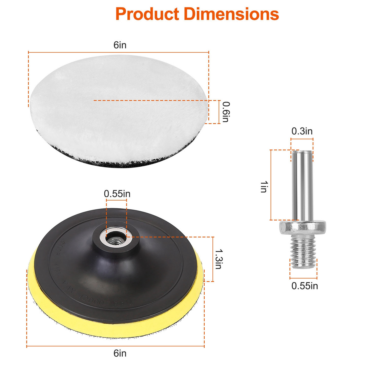 Car Polishing & Buffing Pad Set for Drill (5-Pieces) product image